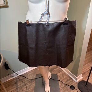 166. GAP Classic Brown Faux Leather Mini Skirt + pant